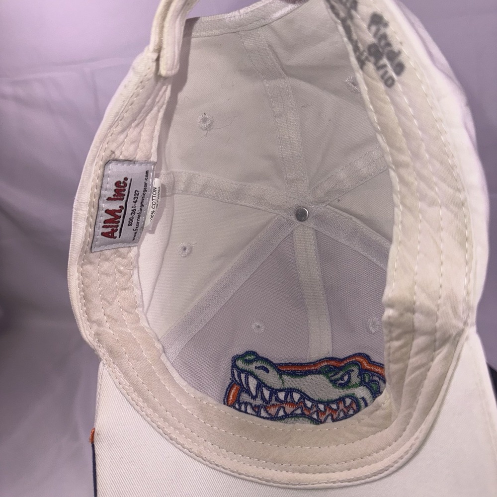 Florida Gators White Strap Back Adjustable Baseball Hat Cap Embroidered Logo AIM - Picture 6 of 11